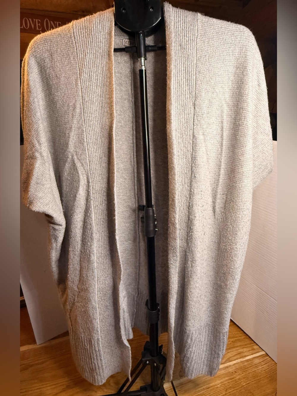 Women’s Merona brand Open-Front Cardigan Sweater in Light Gray, GUC